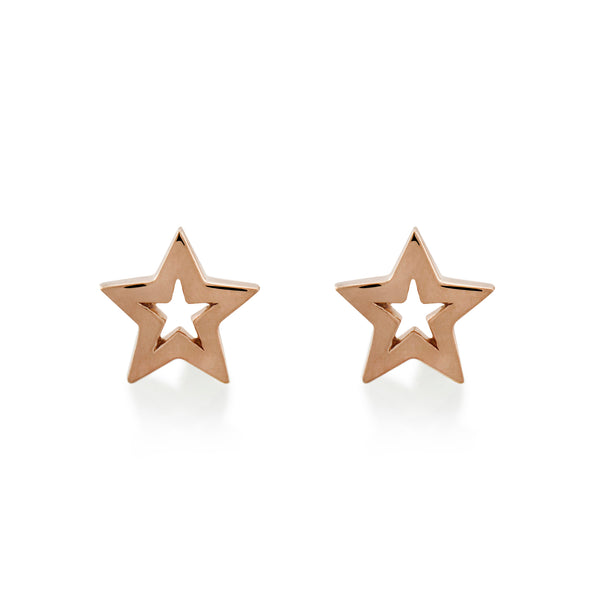 Star Wish Studs Rose Gold Vermeil