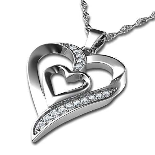 Heart Necklace - Double Love Heart Pendant