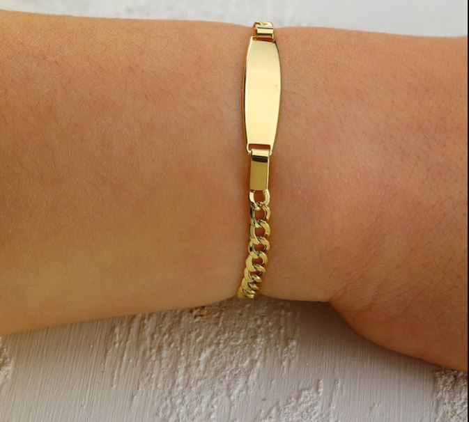 925 Sterling Silver/Gold Plated Bar Bracelet with Personalization