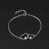 White Opal Bracelets for Women Double Heart Bracelets